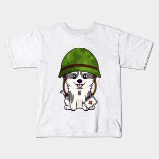 First aid military husky dog Kids T-Shirt